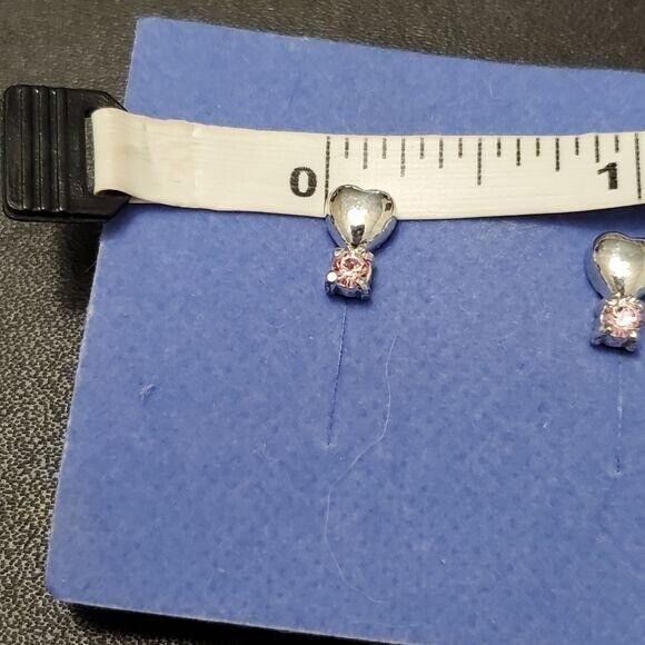 Avon silver tone pink heart earrings and bracelet - Picture 6 of 10